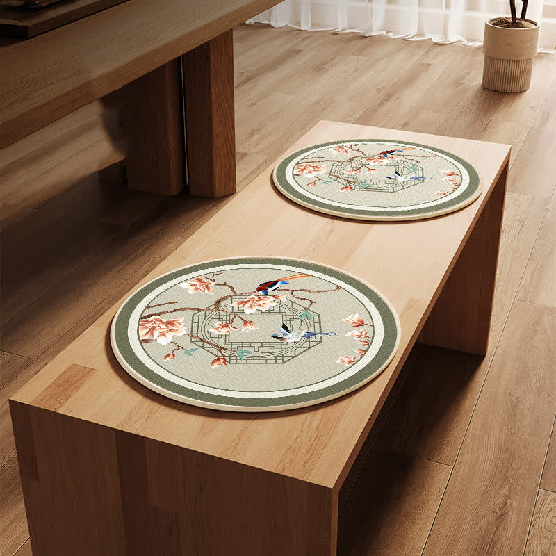 Breathable Anti-slip Rural Sofa Chair Pad - A-Round-shape - 2PCS - 19" x 19" - image 0