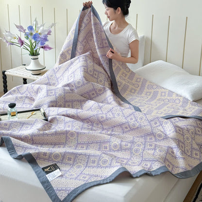 Geometric Print Cotton Gauze Quilt - image 1