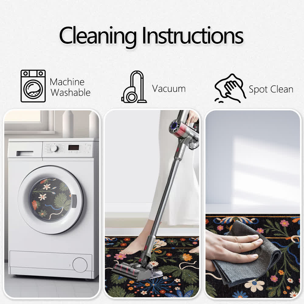 Vintage Garden Washable Durable Anti-slip Area Rug  - image 6