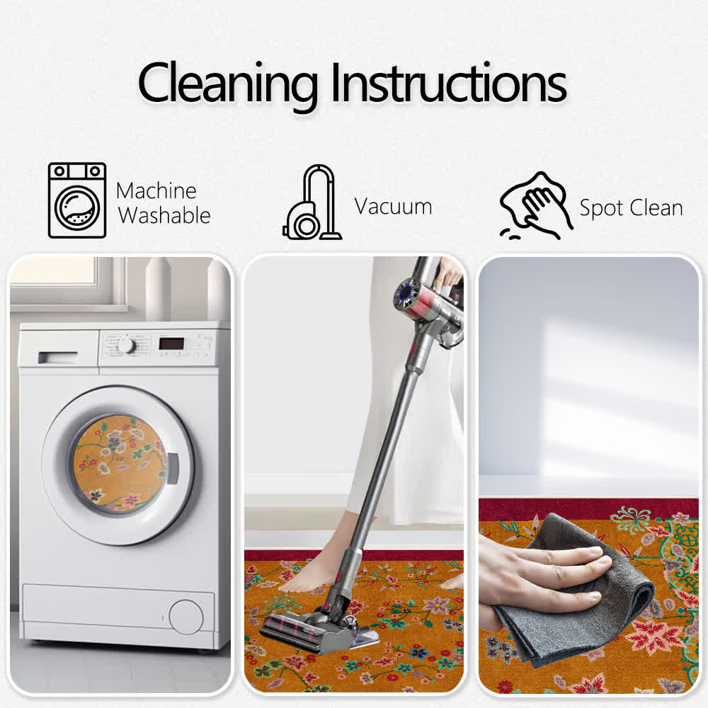 Retro Garden Foldable Anti-slip Area Rug  - image 6