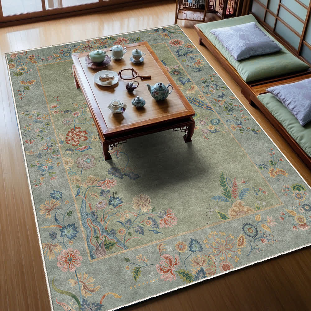 Foldable Refresh Floral Anti-slip Area Rug  - image 2