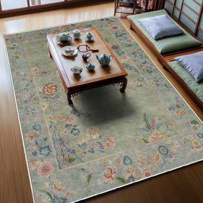 Foldable Refresh Floral Anti-slip Area Rug  - image 2