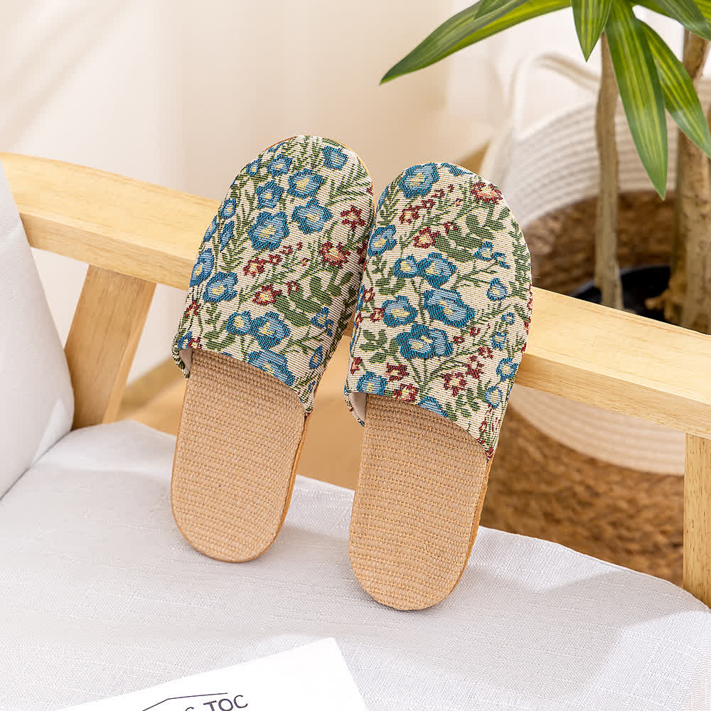 Floral Anti-slip Soft-soled House Slippers - B - Closed-Toe Slide - L - image 5