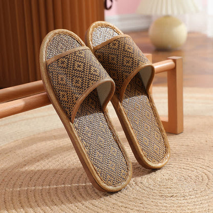 Rattan Breathable Anti-slip Couple House Slippers - C - 2XL - image 12
