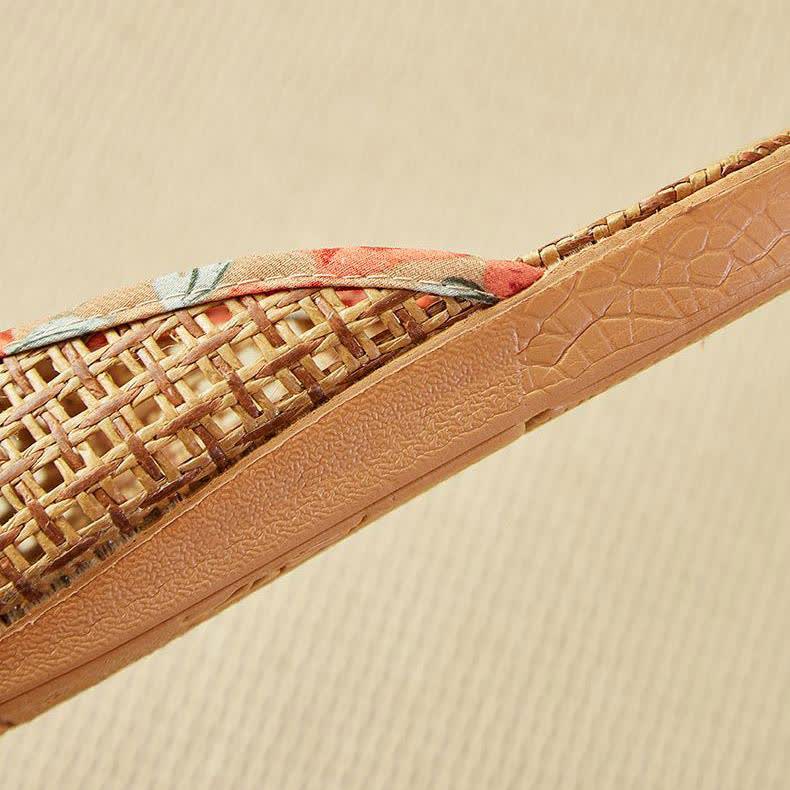 Rattan Woven Linen Bow-knot House Slippers - image 10