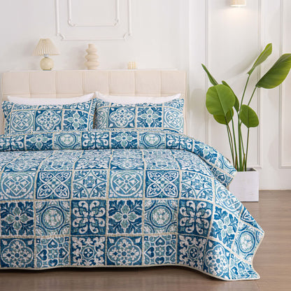 Retro Luxurious Checkered Geometric pattern Coverlet - image 2