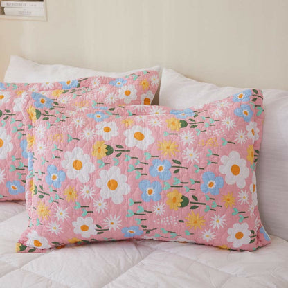 Cotton Country Style Floral Coverlet - Pink - 2PCS Pillowcases - 20"W x 28"L - image 4