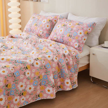 Cotton Country Style Floral Coverlet - image 2