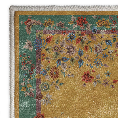 Washable Vintage Flower Anti-slip Area Rug - image 5