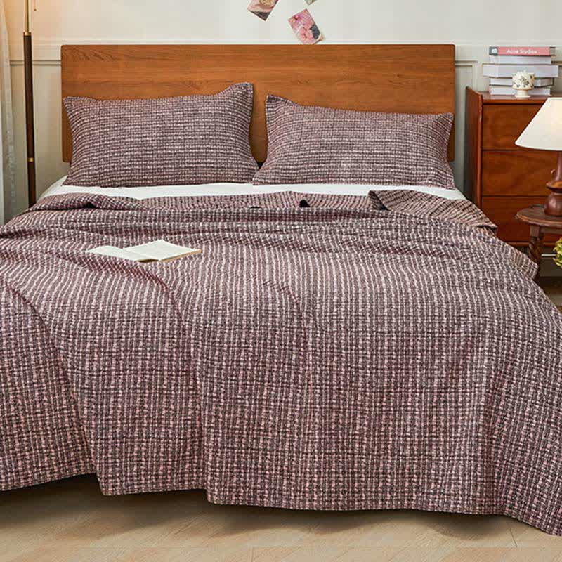 Cotton Gauze Elegant Plaid Quilt - image 2