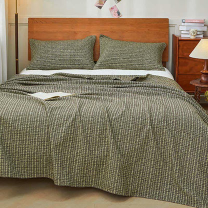 Cotton Gauze Elegant Plaid Quilt - image 6