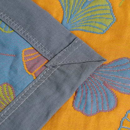 Ginkgo Leaf Pattern Cotton Reversible Quilt - image 11