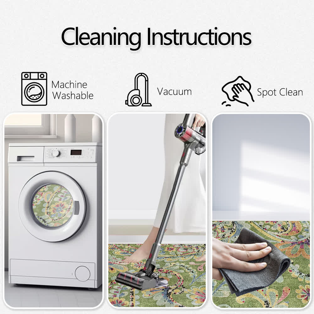 Ethnic Paisley Anti-slip Indoor Outdoor Rug - image 6