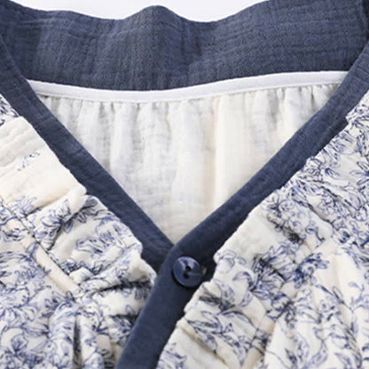 Country Style Padded Tie Nightgown with Pocket - image 6