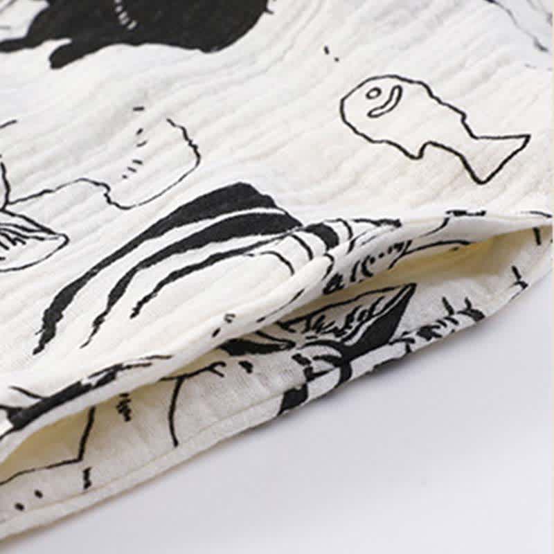 Country Style Padded Tie Nightgown with Pocket - image 9