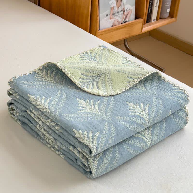 Pine Branch Cotton Gauze Reversible Bedspread - image 1