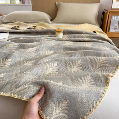 Pine Branch Cotton Gauze Reversible Bedspread - image 4