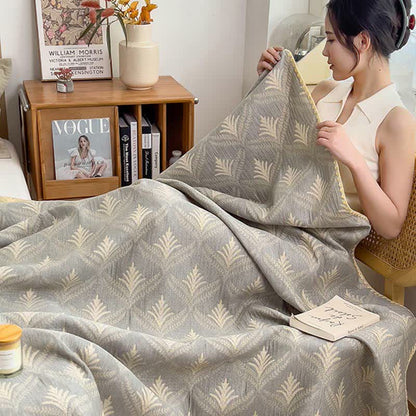 Pine Branch Cotton Gauze Reversible Bedspread - image 5