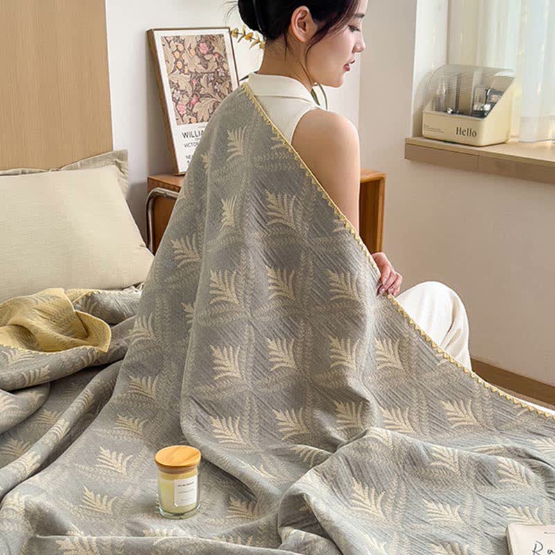 Pine Branch Cotton Gauze Reversible Bedspread - image 7