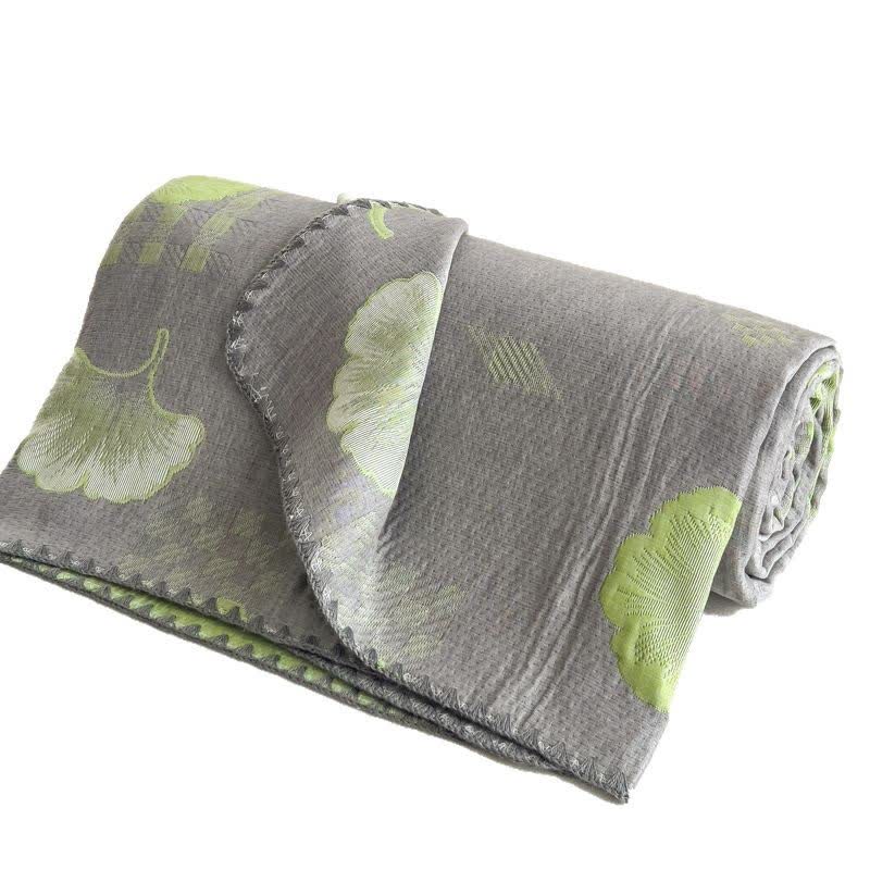 Ginkgo Leaf Cotton Layers Gauze Reversible Coverlet - image 5