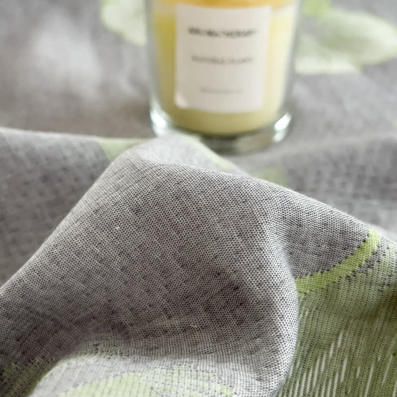 Ginkgo Leaf Cotton Layers Gauze Reversible Coverlet - image 4