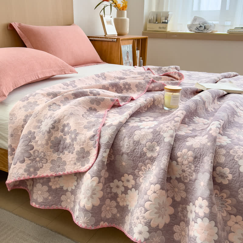 Rural Flower Cotton Layers Gauze Reversible Coverlet - image 4
