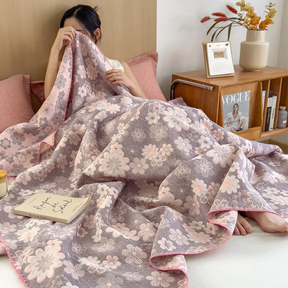 Rural Flower Cotton Layers Gauze Reversible Coverlet - image 7