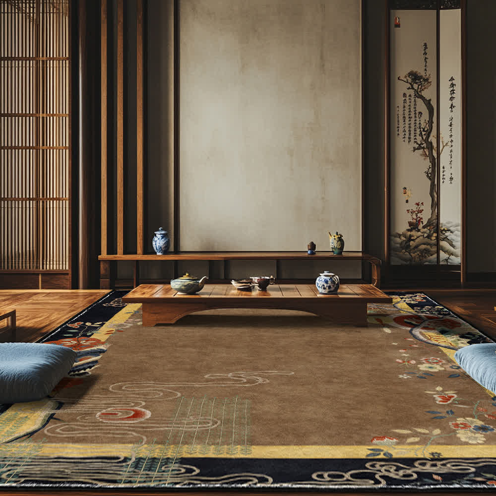 Retro Floral Soft Anti-slip Foldable Area Rug - image 3