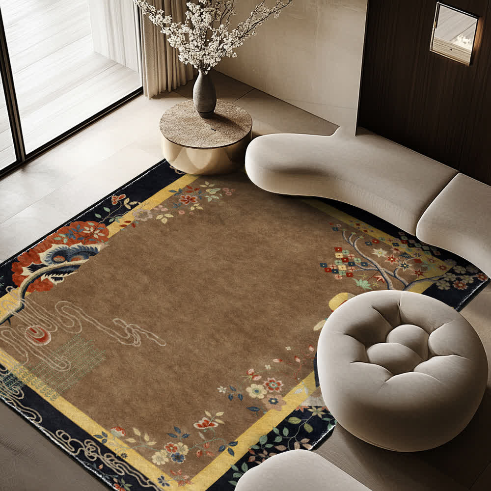 Retro Floral Soft Anti-slip Foldable Area Rug - image 2