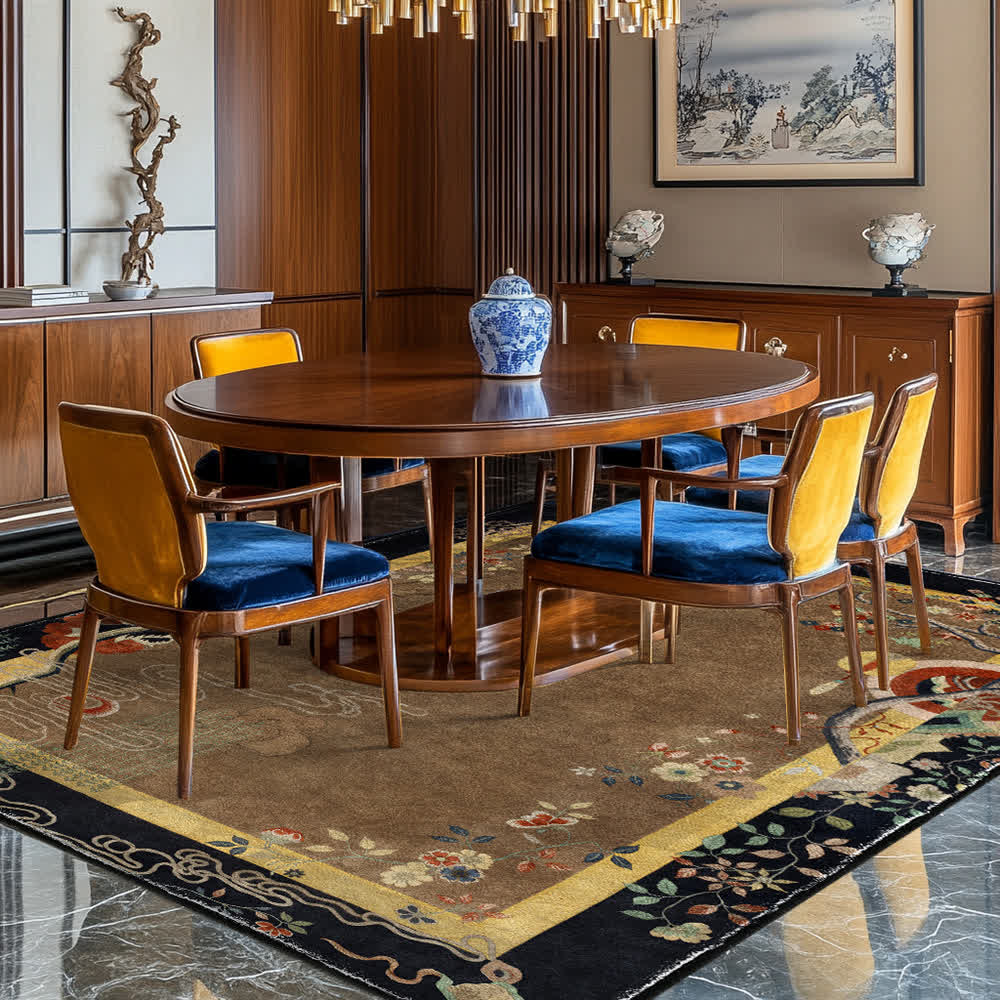 Retro Floral Soft Anti-slip Foldable Area Rug - image 0