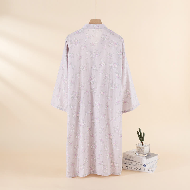 Floral Cotton Gauze Nightgown Home Wear - image 6