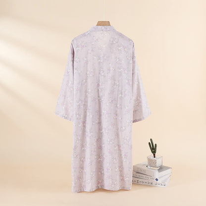 Floral Cotton Gauze Nightgown Home Wear - image 6