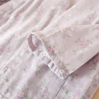Floral Cotton Gauze Nightgown Home Wear - image 9