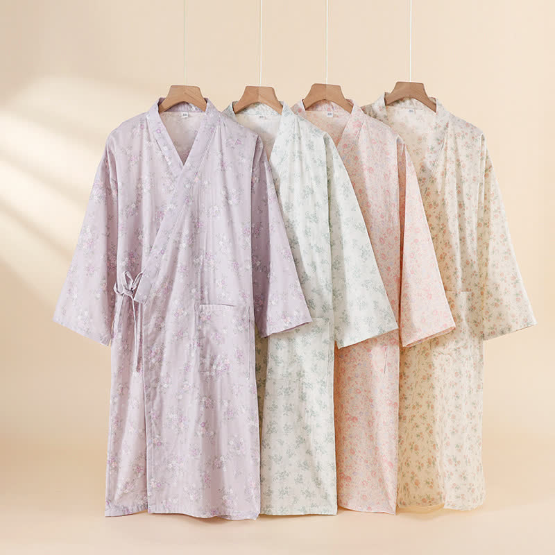 Floral Cotton Gauze Nightgown Home Wear - image 0