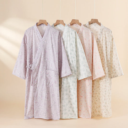 Floral Cotton Gauze Nightgown Home Wear - image 0