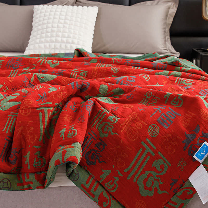 Retro Auspicious Summer Cotton Quilt - image 2