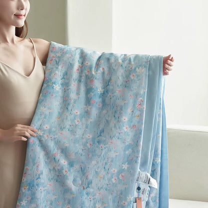 Pastoral Blue Floral Summer Bedding Set(4pcs) - image 7