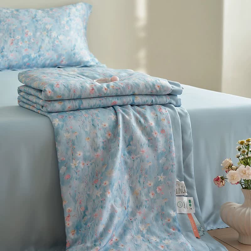 Pastoral Blue Floral Summer Bedding Set(4pcs) - image 6