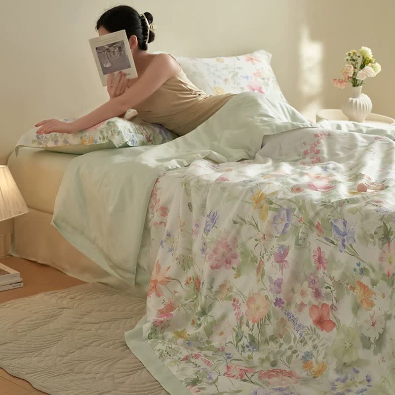 Pastoral Floral Soft Summer Bedding Set(4pcs) - image 3
