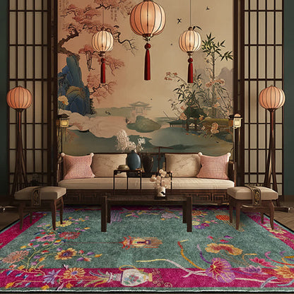 Oriental Floral Anti-slip Washable Area Rug - image 1