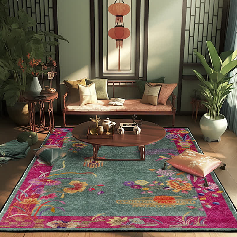 Oriental Floral Anti-slip Washable Area Rug - 60" x 96" - image 0