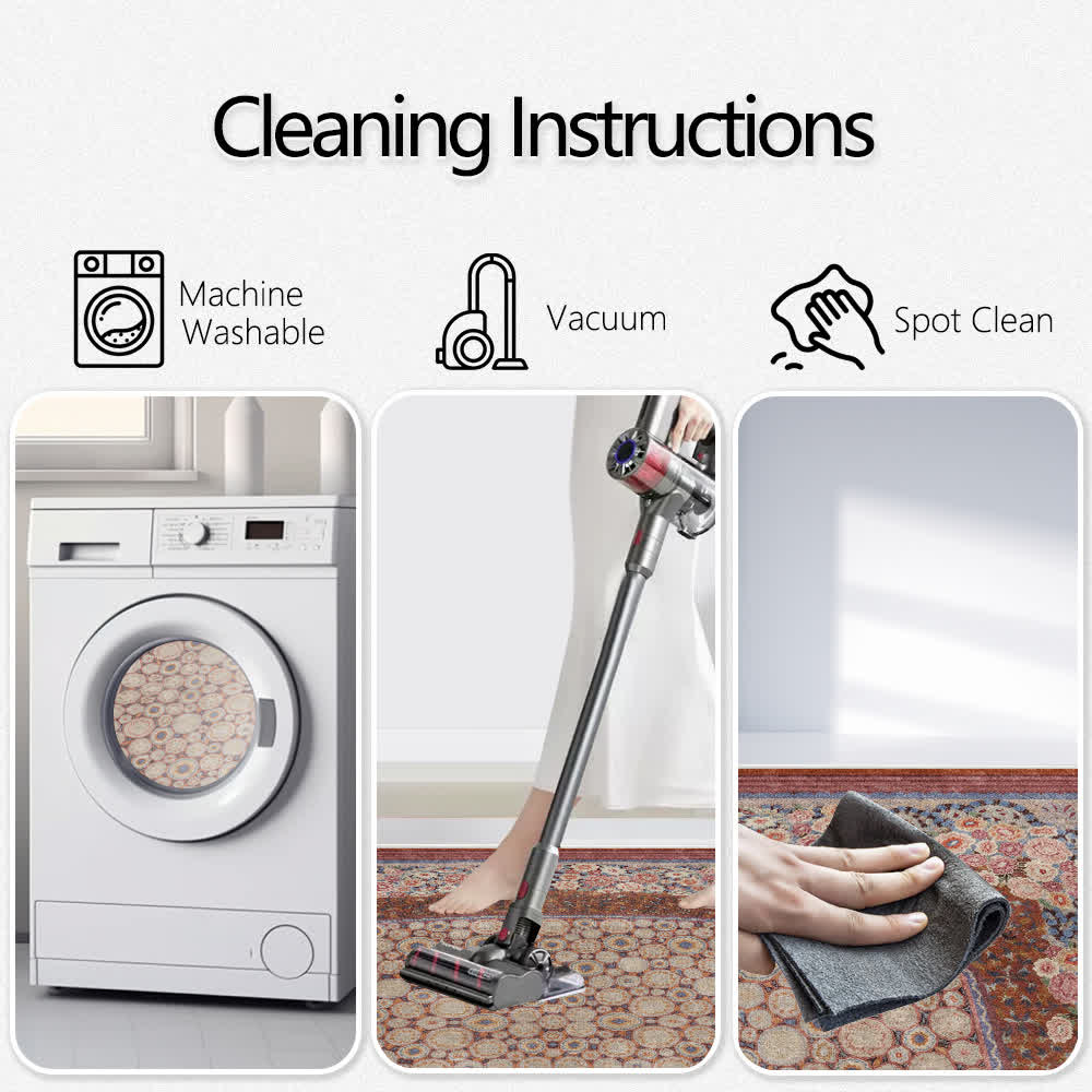 Elegant Floral Foldable Anti-slip Area Rug - image 7