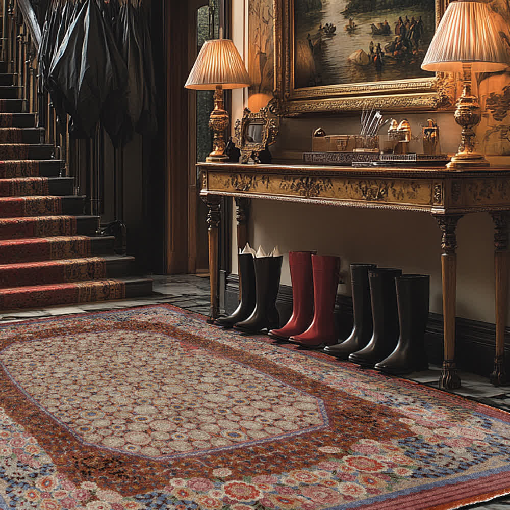 Elegant Floral Foldable Anti-slip Area Rug - image 2