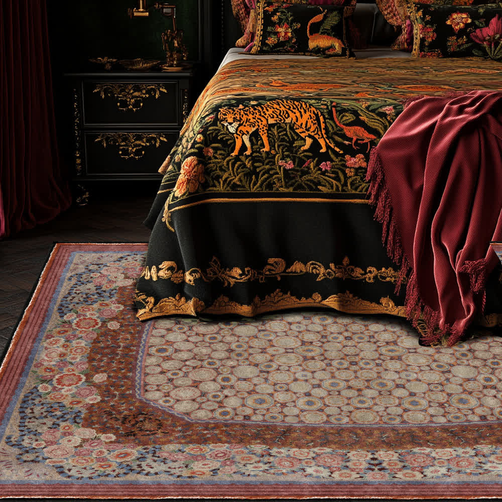 Elegant Floral Foldable Anti-slip Area Rug - image 1