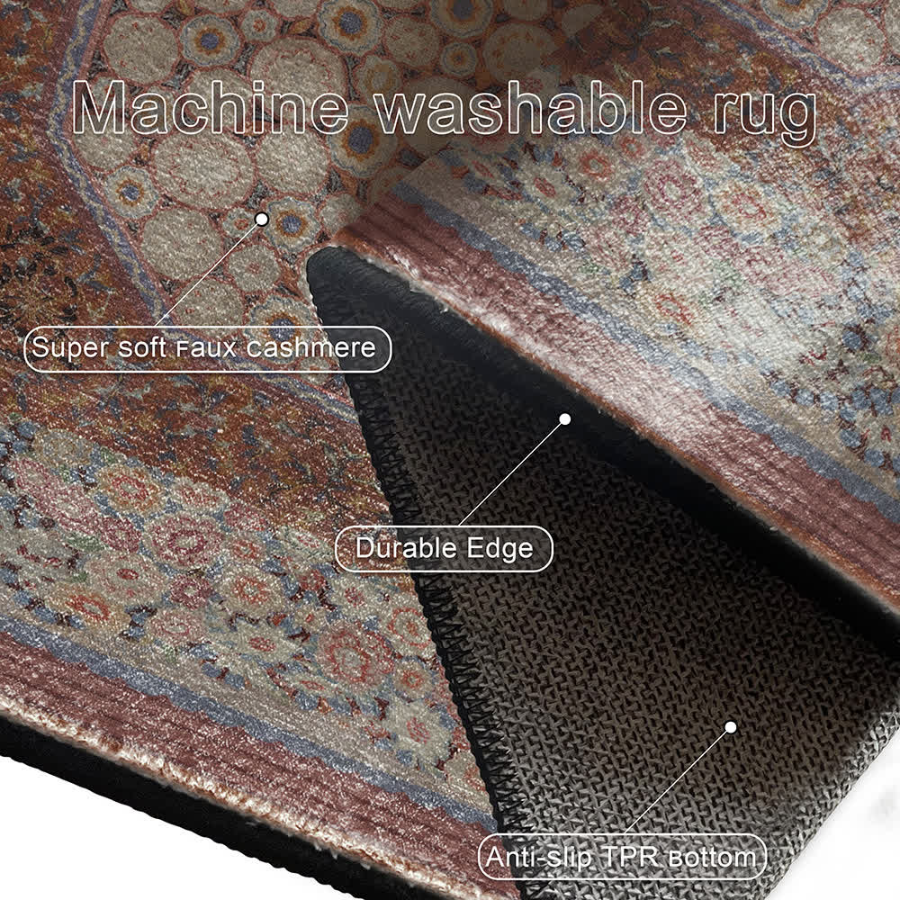 Elegant Floral Foldable Anti-slip Area Rug - image 6