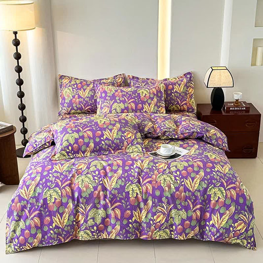 Flower Leaf Soft Cotton Gauze Bedding Set(4PCS) - King - image 0