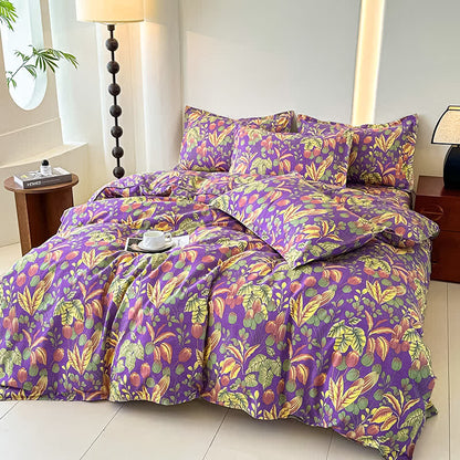 Flower Leaf Soft Cotton Gauze Bedding Set(4PCS) - image 6