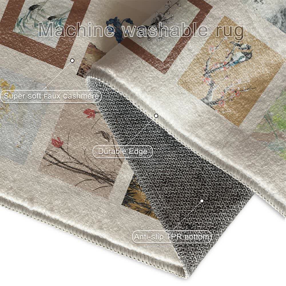 Floral Bird Soft Anti-slip Washable Area Rug - image 19