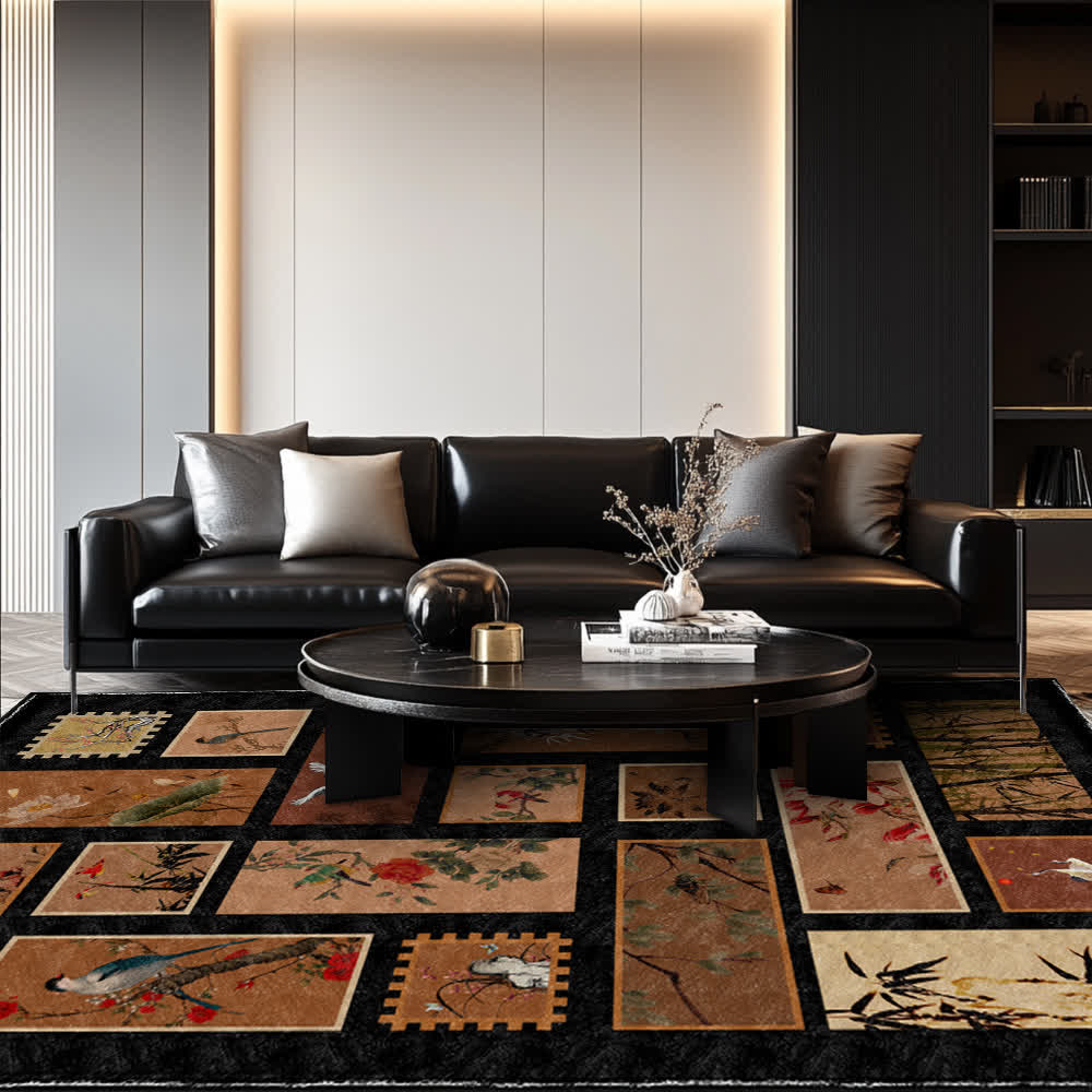 Floral Bird Soft Anti-slip Washable Area Rug - image 0