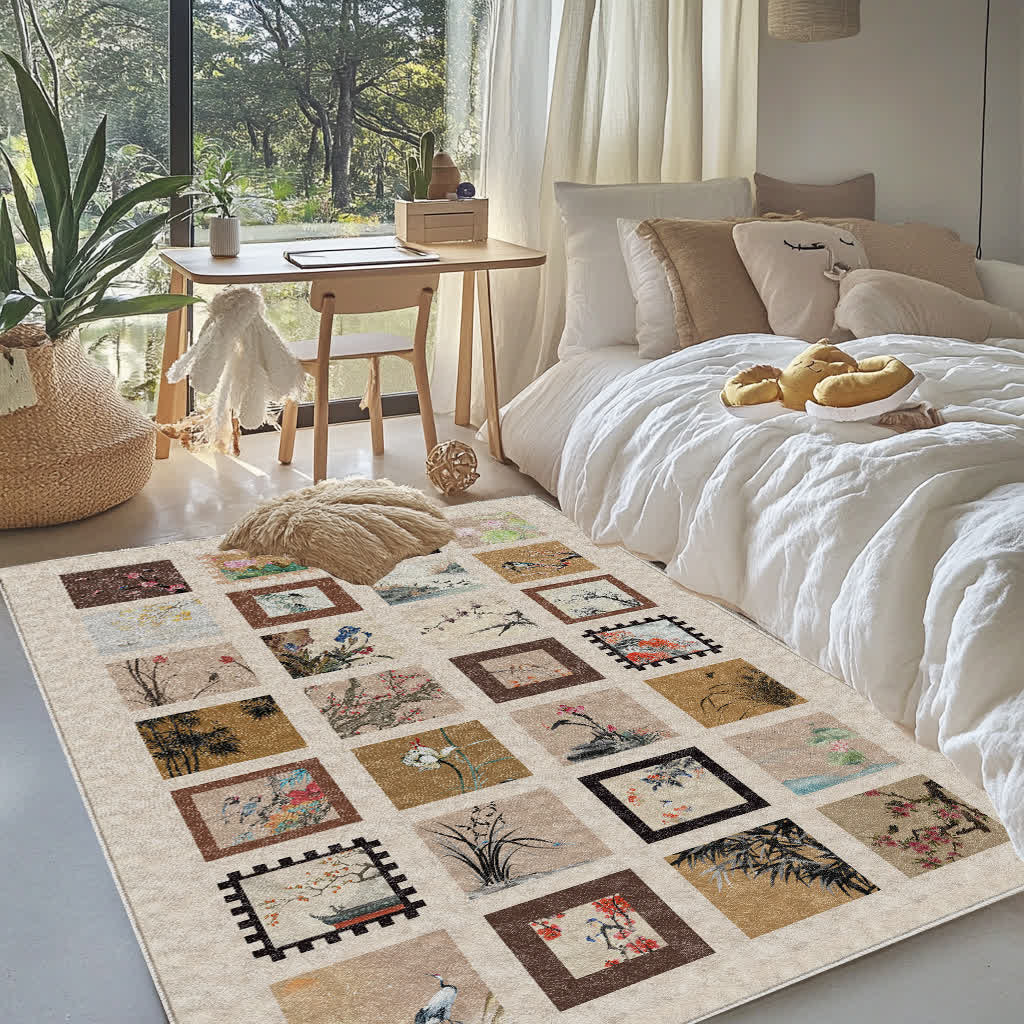 Floral Bird Soft Anti-slip Washable Area Rug - image 11